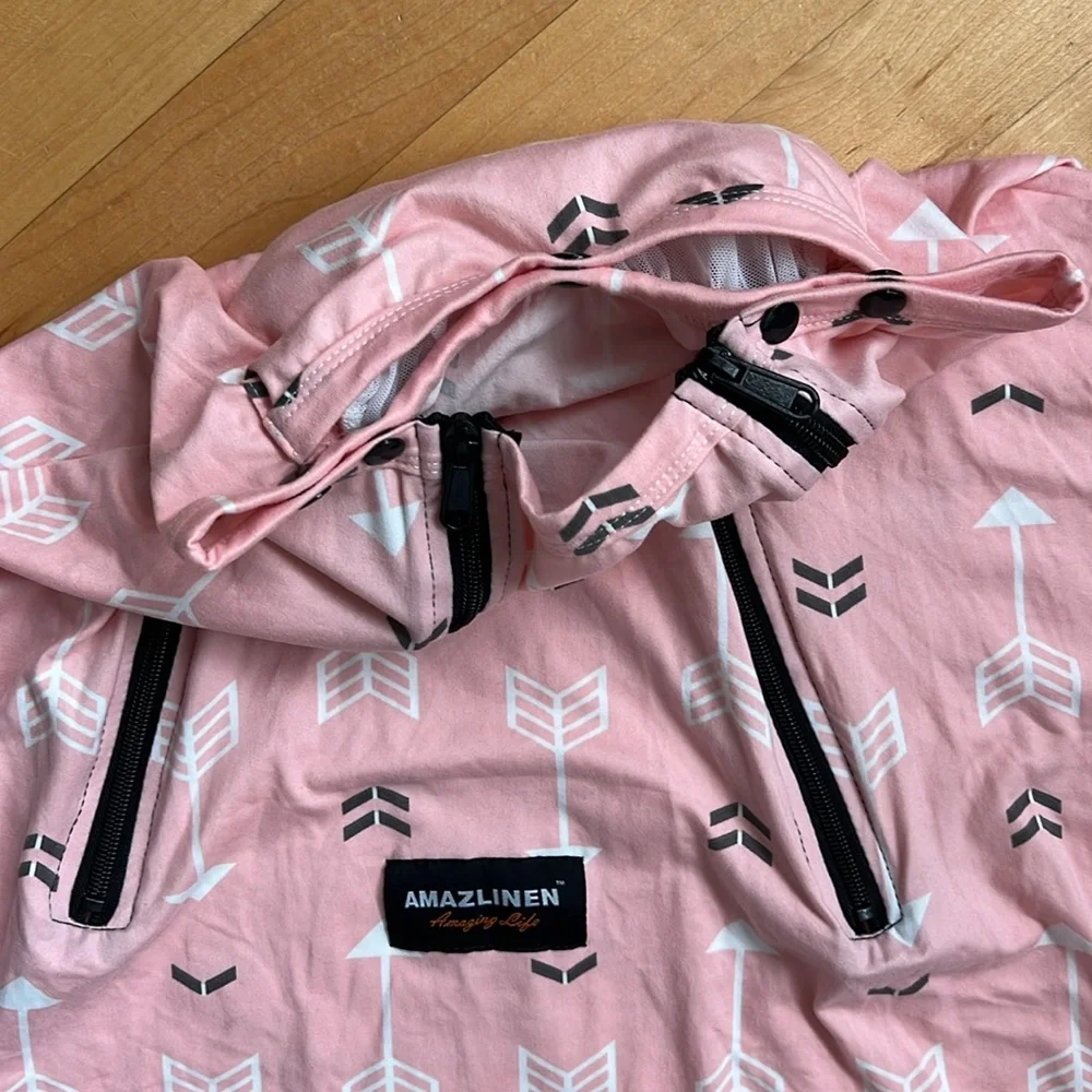👼Amazlinen Amazing Life Pink Arrow Carseat Cover | Mesh Netting | Packable